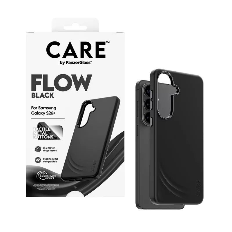 PanzerGlass CARE™ by ® Flow dėklas juodas su Qi Samsung Galaxy S26+