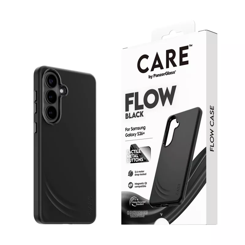 PanzerGlass CARE™ by ® Flow dėklas juodas su Qi Samsung Galaxy S26+