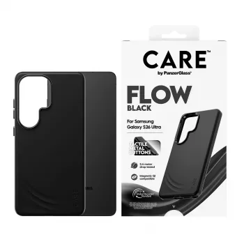 PanzerGlass CARE™ by ® Flow dėklas, juodas, su Qi Samsung Galaxy S26 Ultra
