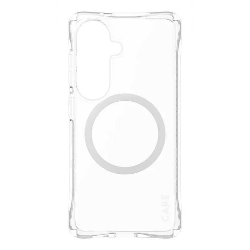 Apsauginis telefono dėklas PanzerGlass CARE Samba permatomas su baltu Qi skirtas Samsung Galaxy S26