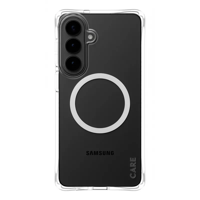 “PanzerGlass CARE™ by ® Samba” dėklas permatomas su baltu Qi Samsung Galaxy S26+