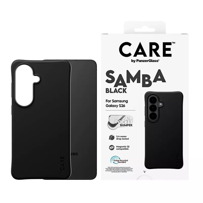 PanzerGlass CARE™ by ® Samba Case Juoda w. Qi Samsung Galaxy S26