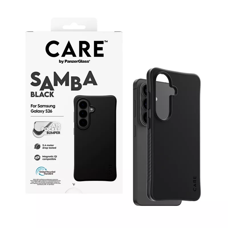 PanzerGlass CARE™ by ® Samba Case Juoda w. Qi Samsung Galaxy S26