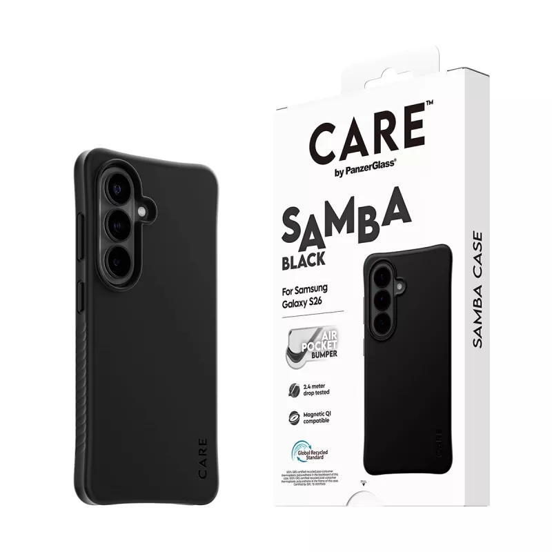 PanzerGlass CARE™ by ® Samba Case Juoda w. Qi Samsung Galaxy S26