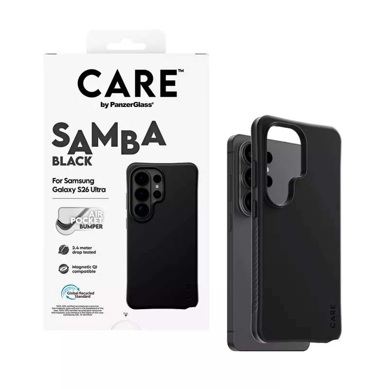 PanzerGlass CARE™ by ® Samba dėklas juodas su Qi Samsung Galaxy S26 Ultra