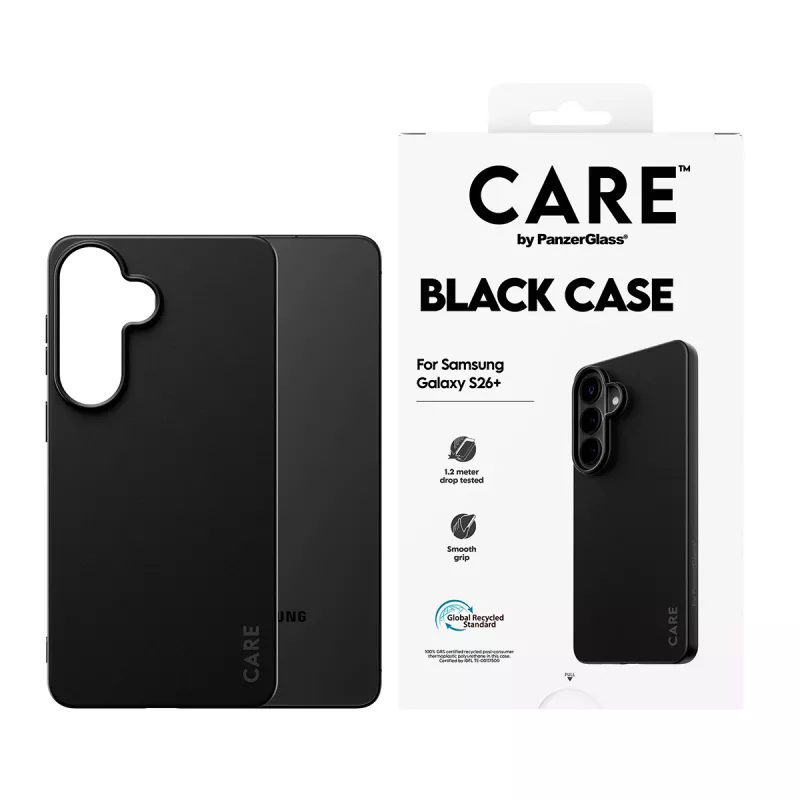 TPU apsauginis dėklas „Samsung Galaxy S26+“ iš „PanzerGlass CARE™“ – juodas