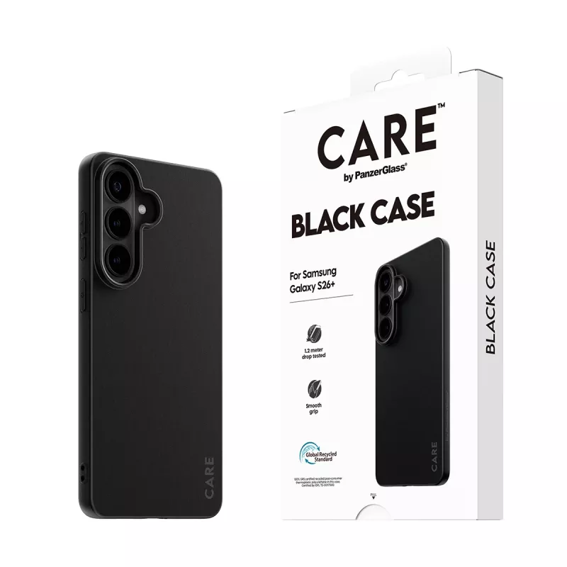 TPU apsauginis dėklas „Samsung Galaxy S26+“ iš „PanzerGlass CARE™“ – juodas