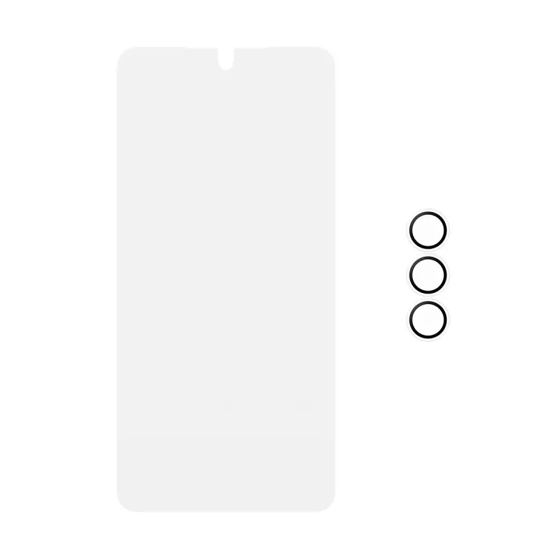 PanzerGlass ekrano apsaugos rinkinys, skirtas Samsung Galaxy S26 — Hoops 2-in-1 Ultra-Wide Fit, grūdintas stiklas + PET/silikoniniai sluoksniai