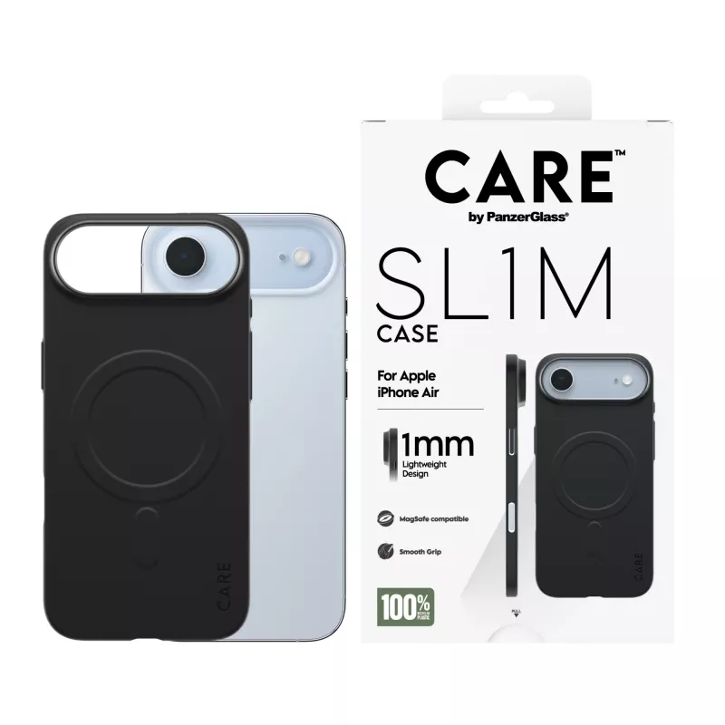 Apsauginis telefono dėklas PanzerGlass CARE SL1M su MagSafe, skirtas Apple iPhone Air, juodas
