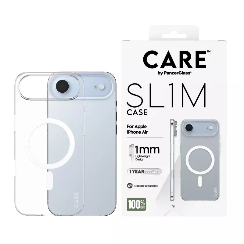 PanzerGlass CARE SL1M dėklas permatomas su MagSafe, skirtas Apple iPhone Air