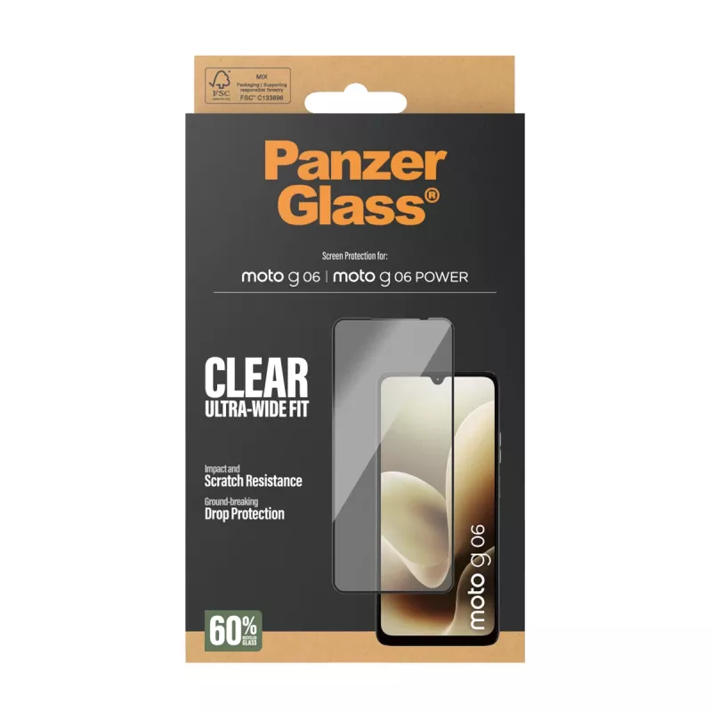 PanzerGlass ® Apsauginis stiklas Motorola Moto G06 | Moto G06 POWER | Itin platus prigludimas