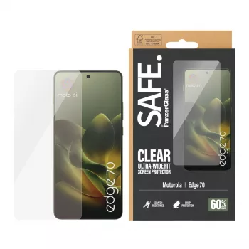 “PanzerGlass SAFE. by ®” ekrano apsauga “Motorola Edge 70” | itin platus pritaikymas