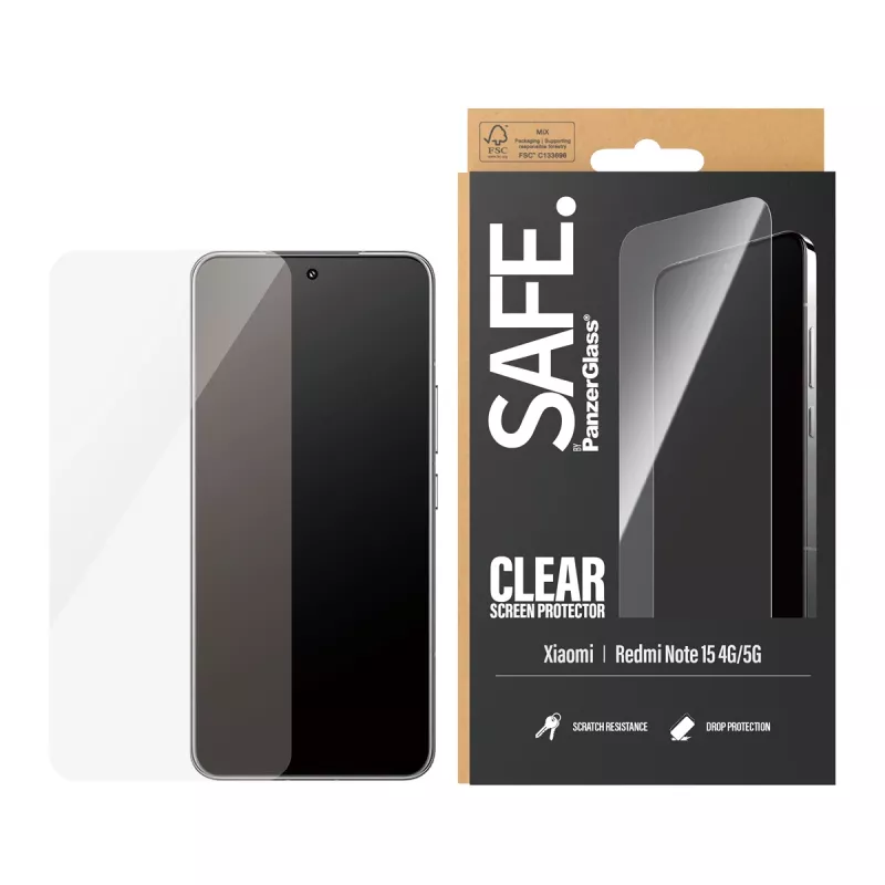 PanzerGlass SAFE. by ® Stiklo apsauga Xiaomi Redmi Note 15 4G | 5G | Ultra-Wide Fit