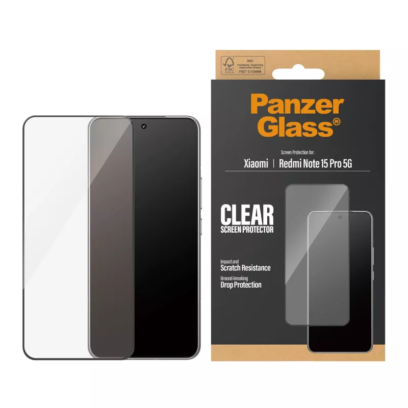 PanzerGlass ® Apsauginė plėvelė ekranui Xiaomi Redmi Note 15 Pro 5G | Itin platus pritaikymas