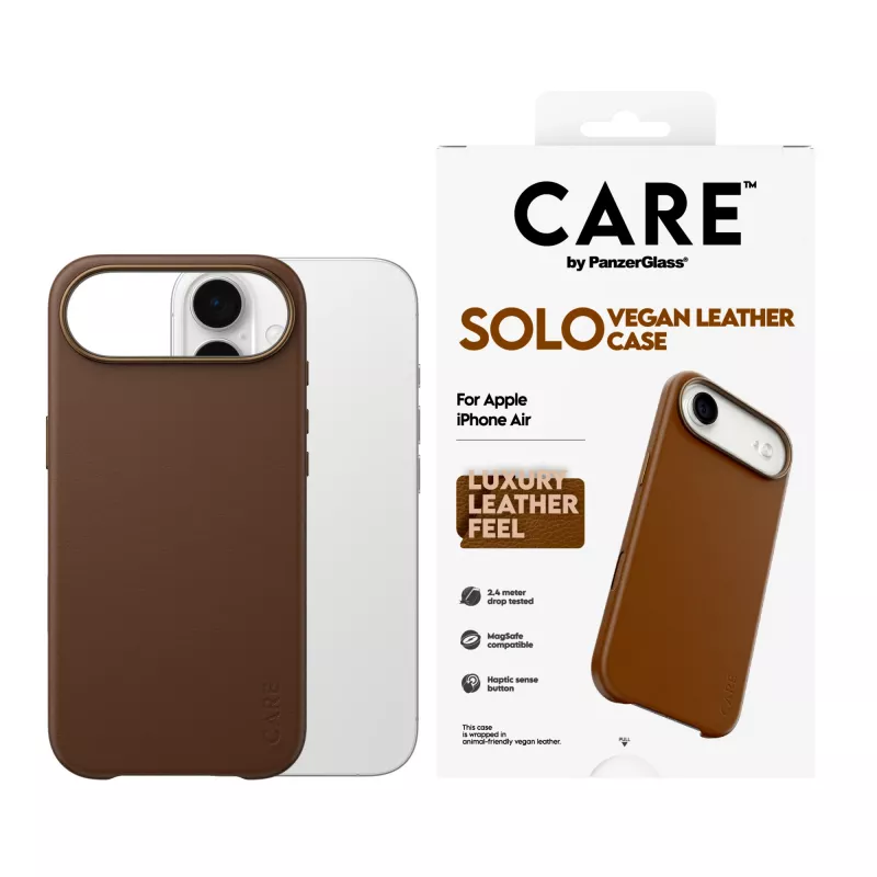 Telefono dėklas PanzerGlass CARE Solo Case, skirtas Apple iPhone Air, rudas, apsauginis
