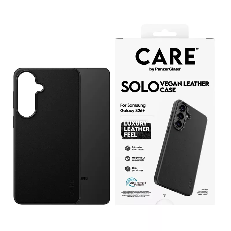 Telefono dėklas PanzerGlass CARE Solo dėklas Samsung Galaxy S26+ – juoda, suderinama su Galaxy S26+
