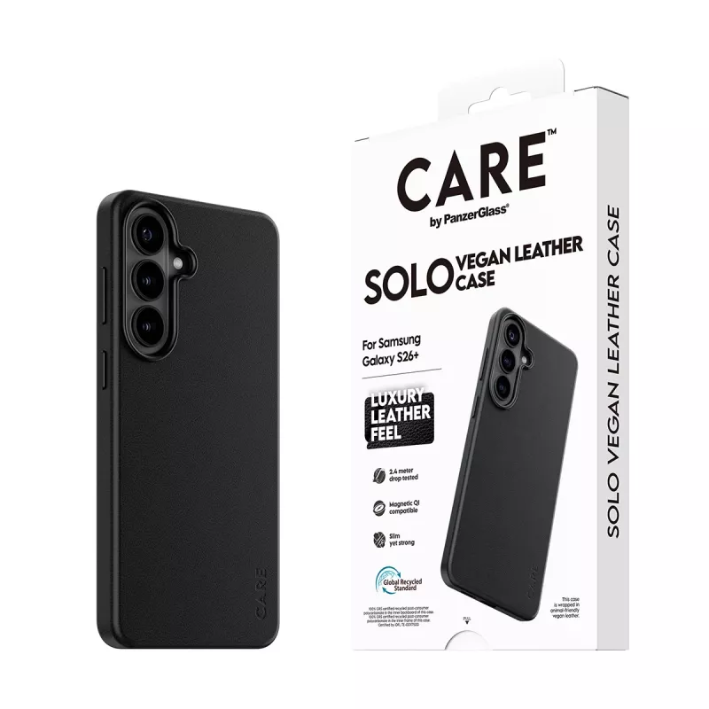 Telefono dėklas PanzerGlass CARE Solo dėklas Samsung Galaxy S26+ – juoda, suderinama su Galaxy S26+