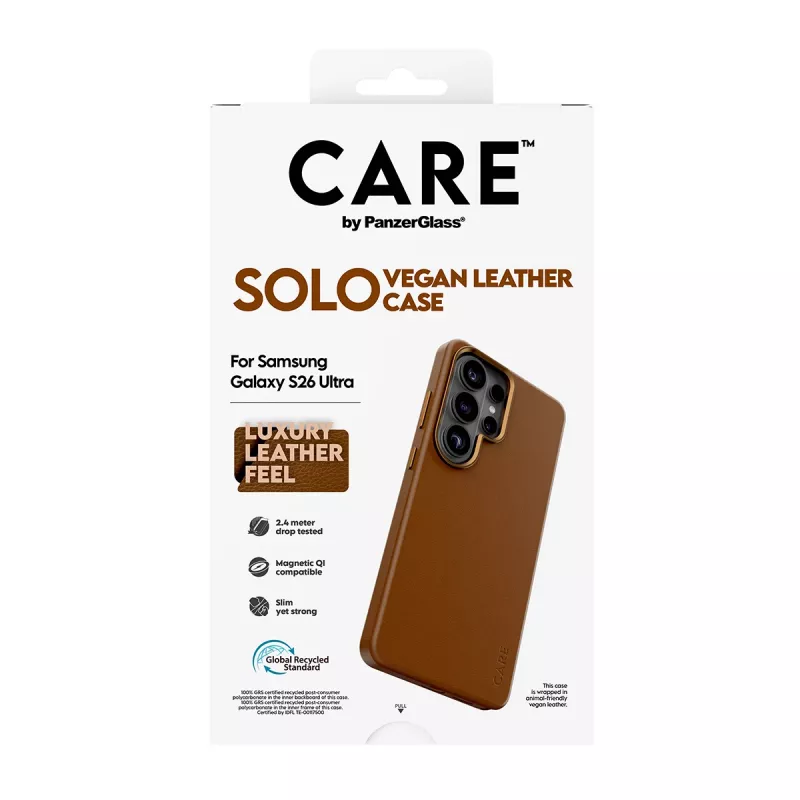 PanzerGlass CARE™ by ® Solo dėklas rudas su Qi Samsung Galaxy S26 Ultra
