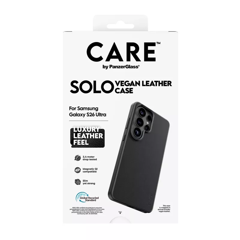 PanzerGlass CARE Solo dangtelis Samsung Galaxy S26 Ultra, juodas, suderinamas su Qi