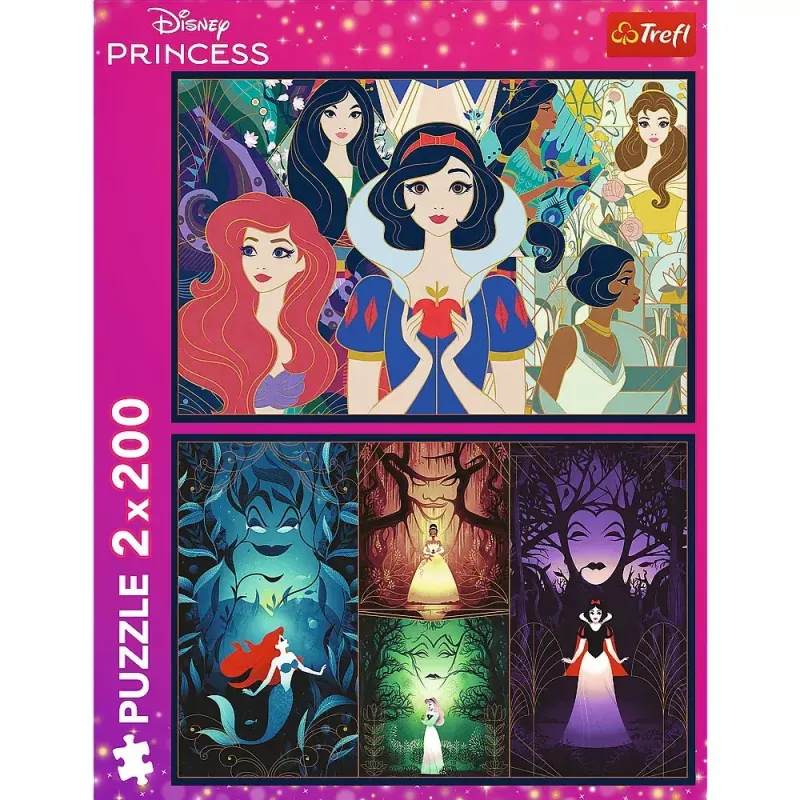 Dėlionė TREFL Puzzle 2x200 vienetų Disney Princess – 2 dėlionės, po 200 vienetų