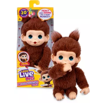 Moose Toys Little Live Pets My Baby Monkey 'Chikki Cherry', Berniukas/Mergaitė, 2 m., Skleidžiantis garsus