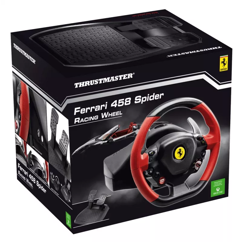 Thrustmaster Ferrari 458 Spider juodas, raudonas USB vairas + pedalai Xbox One