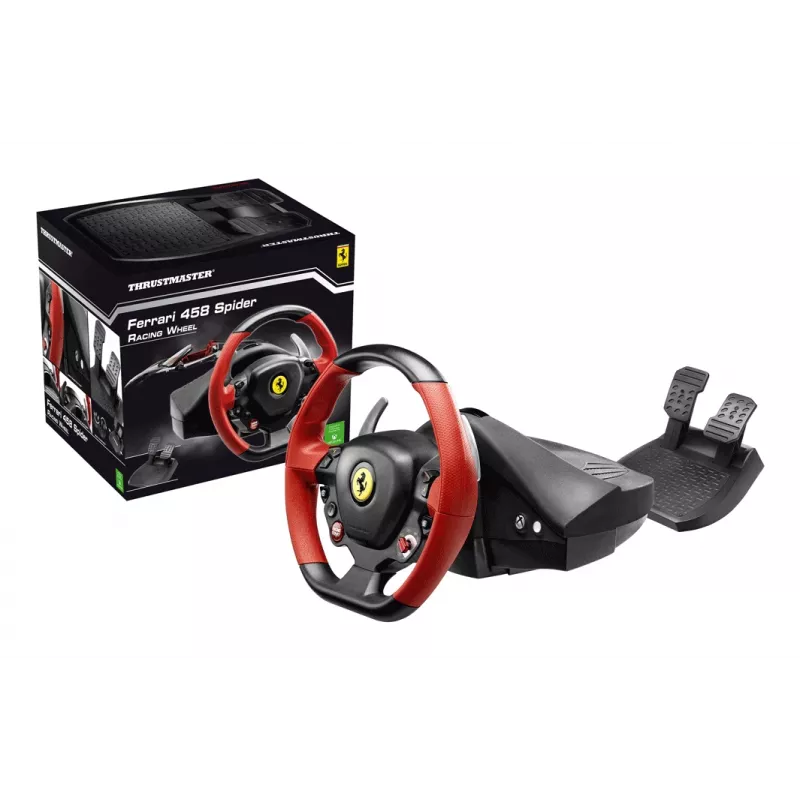 Thrustmaster Ferrari 458 Spider juodas, raudonas USB vairas + pedalai Xbox One