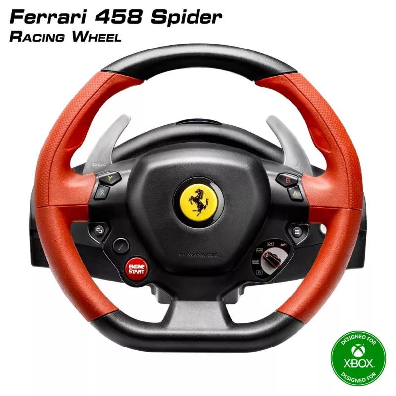 Thrustmaster Ferrari 458 Spider juodas, raudonas USB vairas + pedalai Xbox One