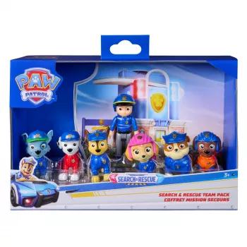 PAW Patrol Paieškos ir gelbėjimo komandos rinkinys su 7 kolekcionuojamomis veiksmo figūrėlėmis, įskaitant Ryderį ir 6 šuniukus, žaislai vaikams nuo 3 metų