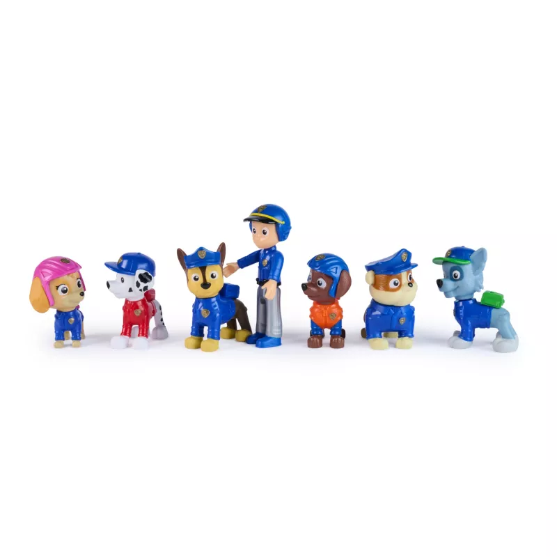PAW Patrol Paieškos ir gelbėjimo komandos rinkinys su 7 kolekcionuojamomis veiksmo figūrėlėmis, įskaitant Ryderį ir 6 šuniukus, žaislai vaikams nuo 3 metų