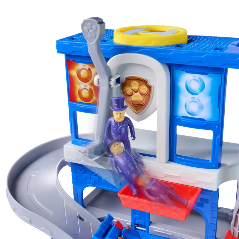 PAW Patrol : Pup Squad, Search & Rescue HQ Playset su Chase Pup Squad lenktynininku, Humdinger veiksmo figūrėle ir Kitty draugu, vaikiški žaislai berniukams ir mergaitėms nuo 3 metų