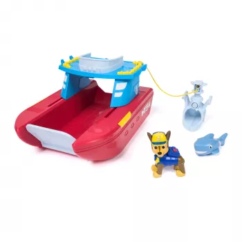 PAW Patrol Sea Patroller Vehicle su Chase ir ryklio figūrėlėmis, 2 patruliavimo režimai, žaislai berniukams ir mergaitėms nuo 3 metų