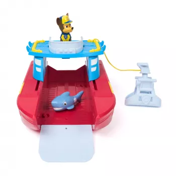 PAW Patrol Sea Patroller Vehicle su Chase ir ryklio figūrėlėmis, 2 patruliavimo režimai, žaislai berniukams ir mergaitėms nuo 3 metų