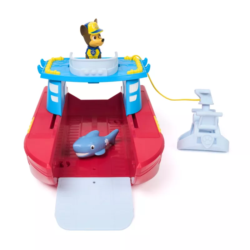 PAW Patrol Sea Patroller Vehicle su Chase ir ryklio figūrėlėmis, 2 patruliavimo režimai, žaislai berniukams ir mergaitėms nuo 3 metų