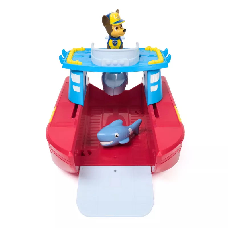 PAW Patrol Sea Patroller Vehicle su Chase ir ryklio figūrėlėmis, 2 patruliavimo režimai, žaislai berniukams ir mergaitėms nuo 3 metų