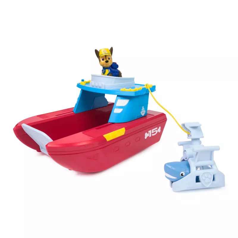 PAW Patrol Sea Patroller Vehicle su Chase ir ryklio figūrėlėmis, 2 patruliavimo režimai, žaislai berniukams ir mergaitėms nuo 3 metų