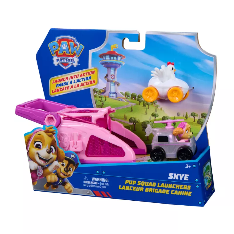 PAW Patrol Skye Pup Squad leidimo įrenginių komplektas su Chickaletta transporto priemone, 2 vnt. rinkinys, žaislai berniukams ir mergaitėms nuo 3 metų