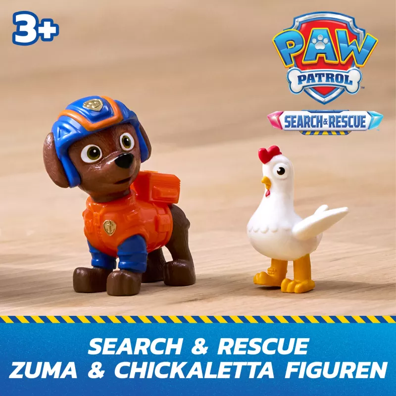 PAW Patrol : Search & Rescue, Zuma Rescue Hovercraft vandens transporto priemonė su 2 figūrėlėmis, žaislinė valtis su atitraukimo veiksmu, vaikiški žaislai berniukams ir mergaitėms nuo 3 metų