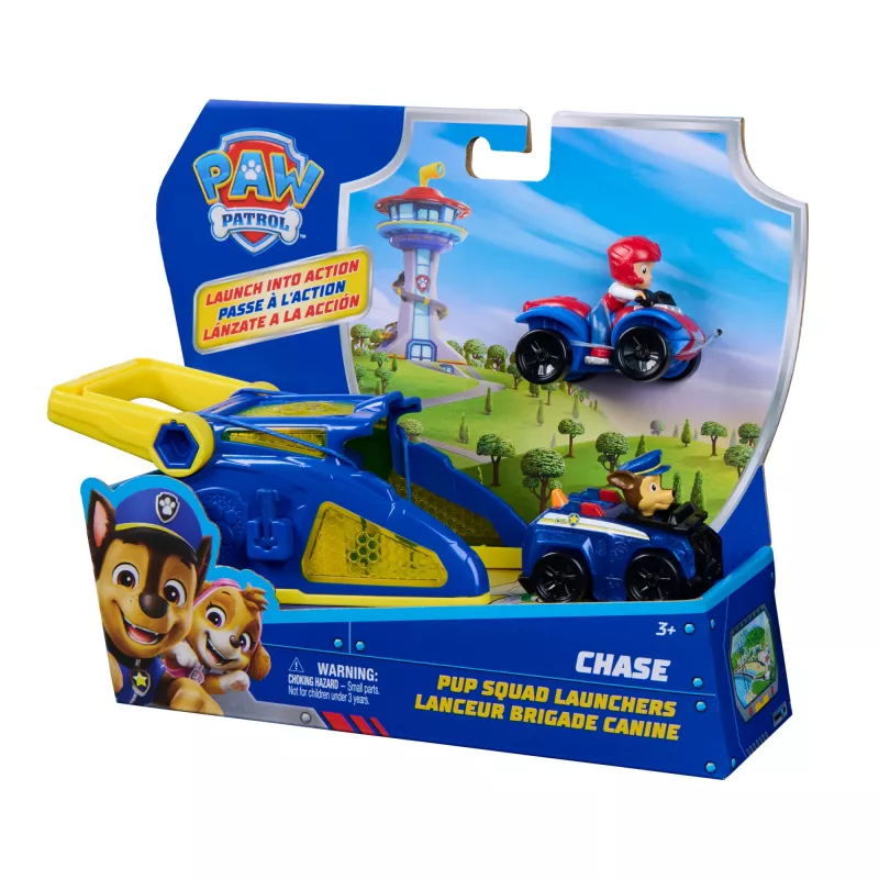 PAW Patrol Chase Pup Squad paleidikliai su Ryder transporto priemone, 2 vnt. rinkinys, žaislai berniukams ir mergaitėms nuo 3 metų