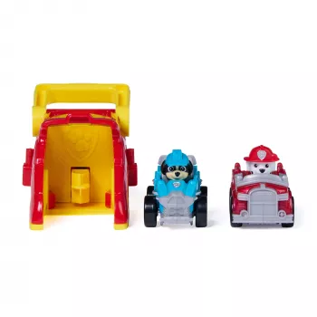 PAW Patrol Marshall Pup Squad Launchers su Rex Transporto priemone, 2 vnt. rinkinys, žaislai berniukams ir mergaitėms nuo 3 metų