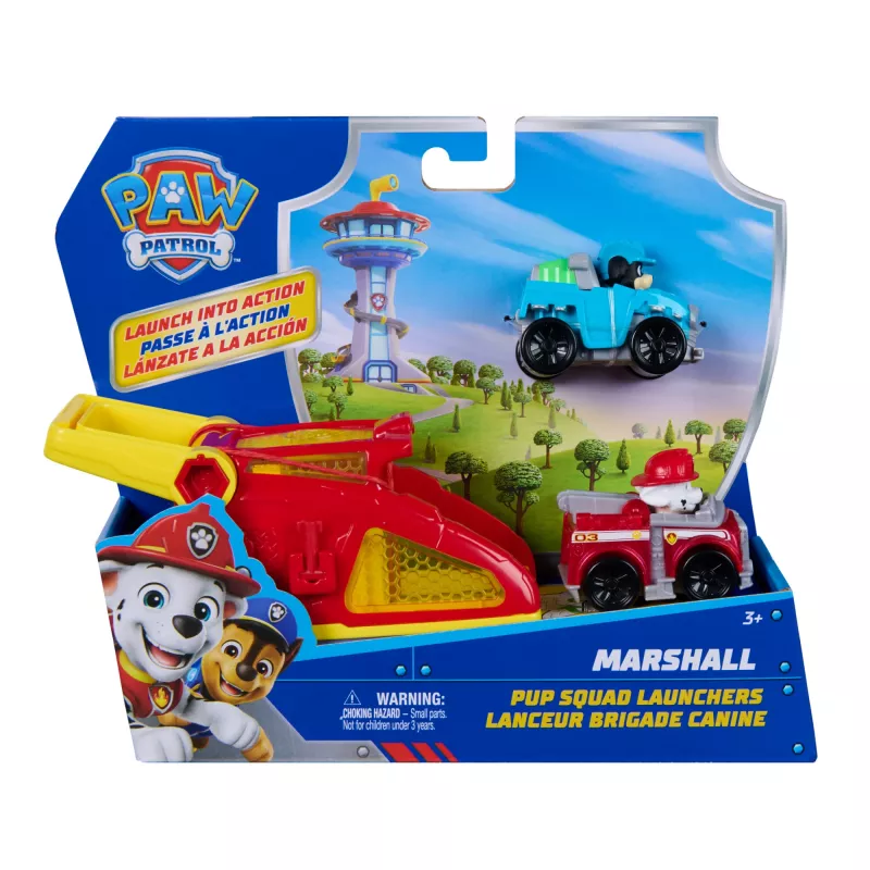 PAW Patrol Marshall Pup Squad Launchers su Rex Transporto priemone, 2 vnt. rinkinys, žaislai berniukams ir mergaitėms nuo 3 metų