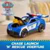 PAW Patrol : Search & Rescue, Chase Launch 'N' Rescue Cruiser su figūrėle ir 2 sviediniais, šviesomis, garsais ir paslėptu paleidimo mechanizmu, vaikiški žaislai berniukams ir mergaitėms nuo 3 metų