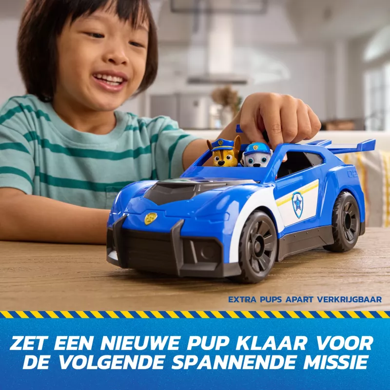 PAW Patrol : Search & Rescue, Chase Launch 'N' Rescue Cruiser su figūrėle ir 2 sviediniais, šviesomis, garsais ir paslėptu paleidimo mechanizmu, vaikiški žaislai berniukams ir mergaitėms nuo 3 metų