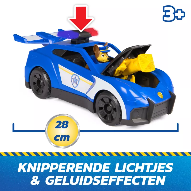 PAW Patrol : Search & Rescue, Chase Launch 'N' Rescue Cruiser su figūrėle ir 2 sviediniais, šviesomis, garsais ir paslėptu paleidimo mechanizmu, vaikiški žaislai berniukams ir mergaitėms nuo 3 metų