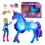 Unicorn Academy, Train & Glow šviečiantis River vienaragis su Isabel, Velykų dovanų idėja, lėlės ir vienaragių žaislai mergaitėms, yra 3 treniravimo priedai