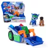 PAW Patrol: Paieška ir gelbėjimas, Rocky gelbėjimo perdirbėjo transporto priemonė su 2 figūrėlėmis, žaislinis automobilis su atitraukimo mechanizmu, vaikiški žaislai berniukams ir mergaitėms nuo 3 metų