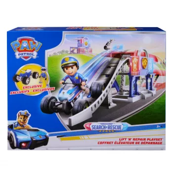 PAW Patrol Search & Rescue Lift 'N' Repair Playset su išskirtine figūrėle ir transporto priemone, virš 30 colių ilgio, žaislai berniukams ir mergaitėms nuo 3 metų