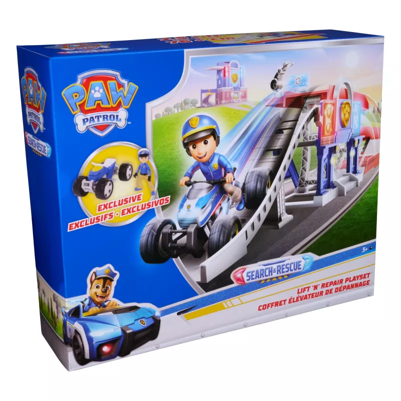 PAW Patrol Search & Rescue Lift 'N' Repair Playset su išskirtine figūrėle ir transporto priemone, virš 30 colių ilgio, žaislai berniukams ir mergaitėms nuo 3 metų