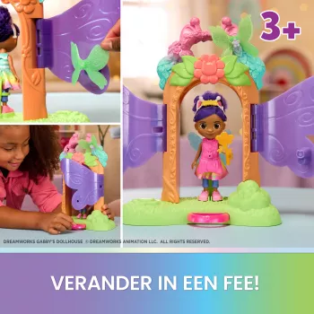 Gabby's Dollhouse Fairylandia, fėjų magijos atskleidimo žaidimų rinkinys su transformacijos funkcija ir lėlių namelio priedais, žaislai mergaitėms ir berniukams nuo 3 metų