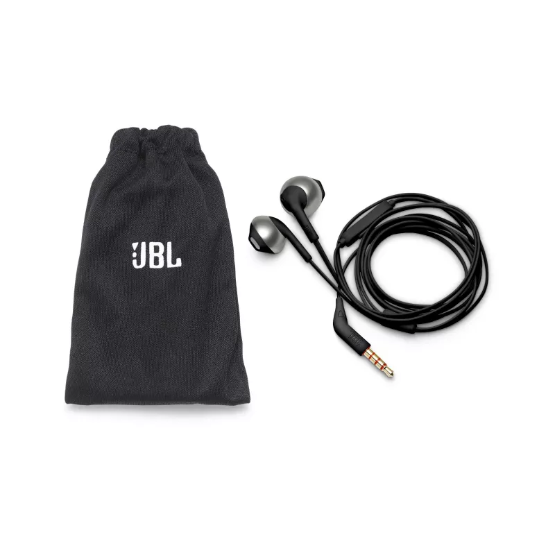 JBL Tune 205 JUODI, laidinės, 20 - 20000 Hz, skambučiams / muzikai, 14.3 g, ausinės, juodos